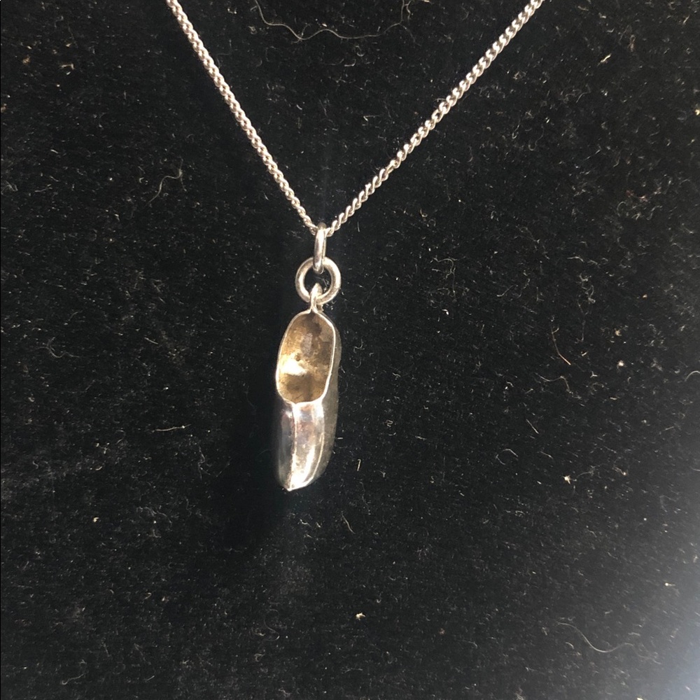 Sterling Silver Ballet Slipper Pendant Necklace - Silver - Picture 5 of 7